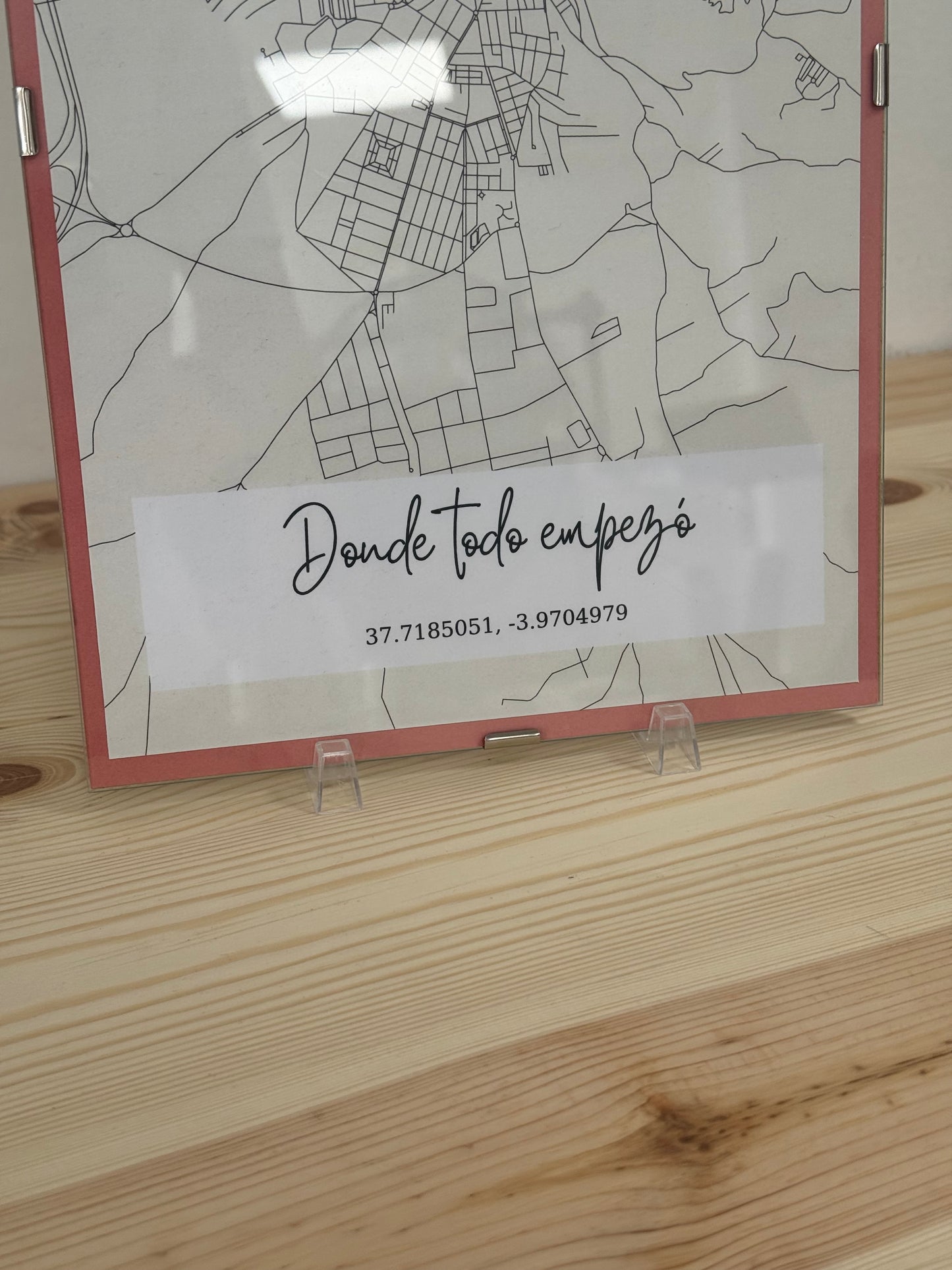 Cuadro personalizado con mapa y coordenadas - 20x30 cm