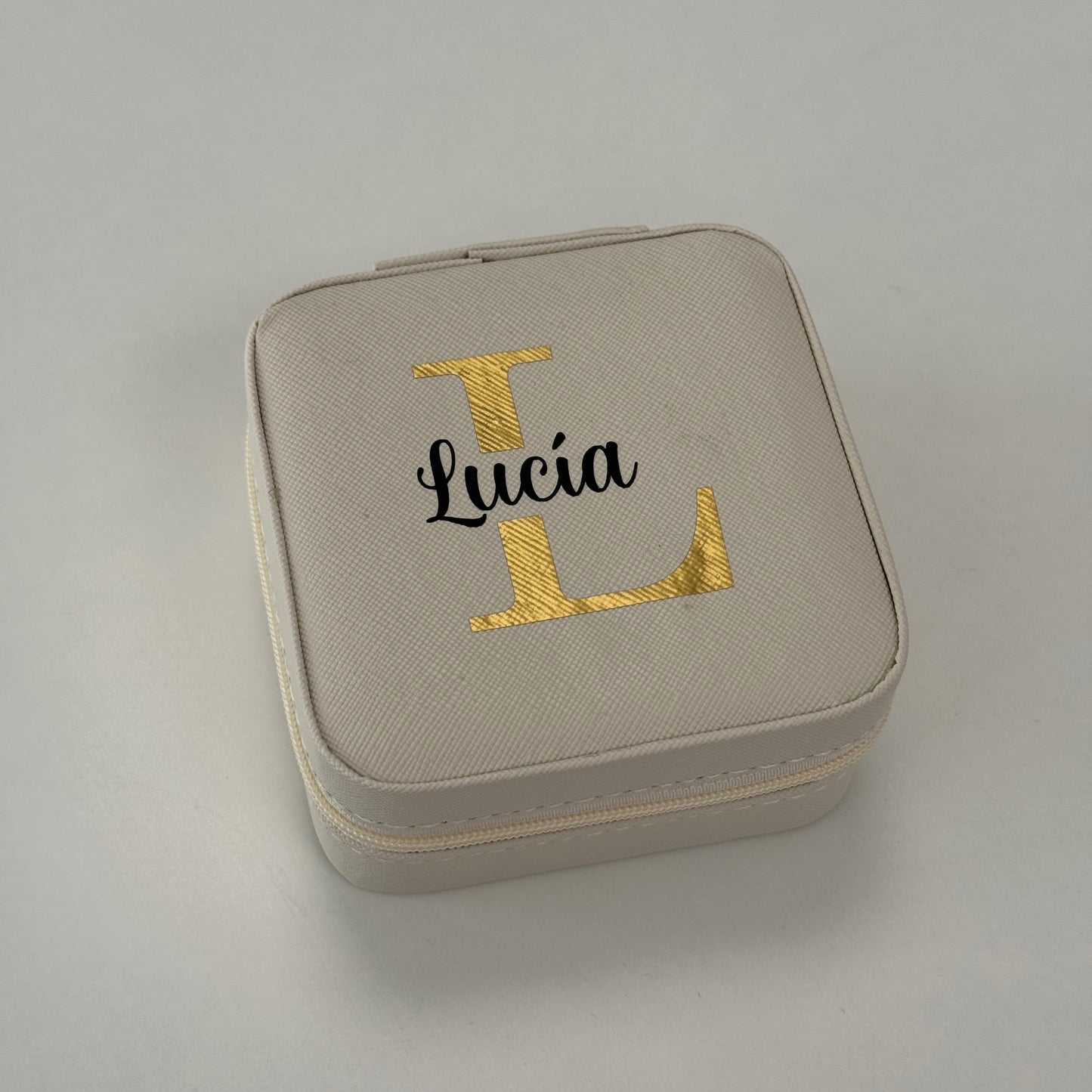 Mini joyero personalizado con nombre e inicial