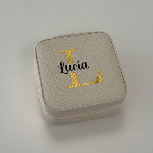 Mini joyero personalizado con nombre e inicial