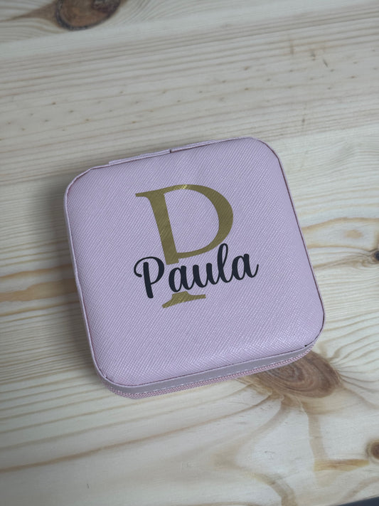 Mini joyero personalizado con nombre e inicial